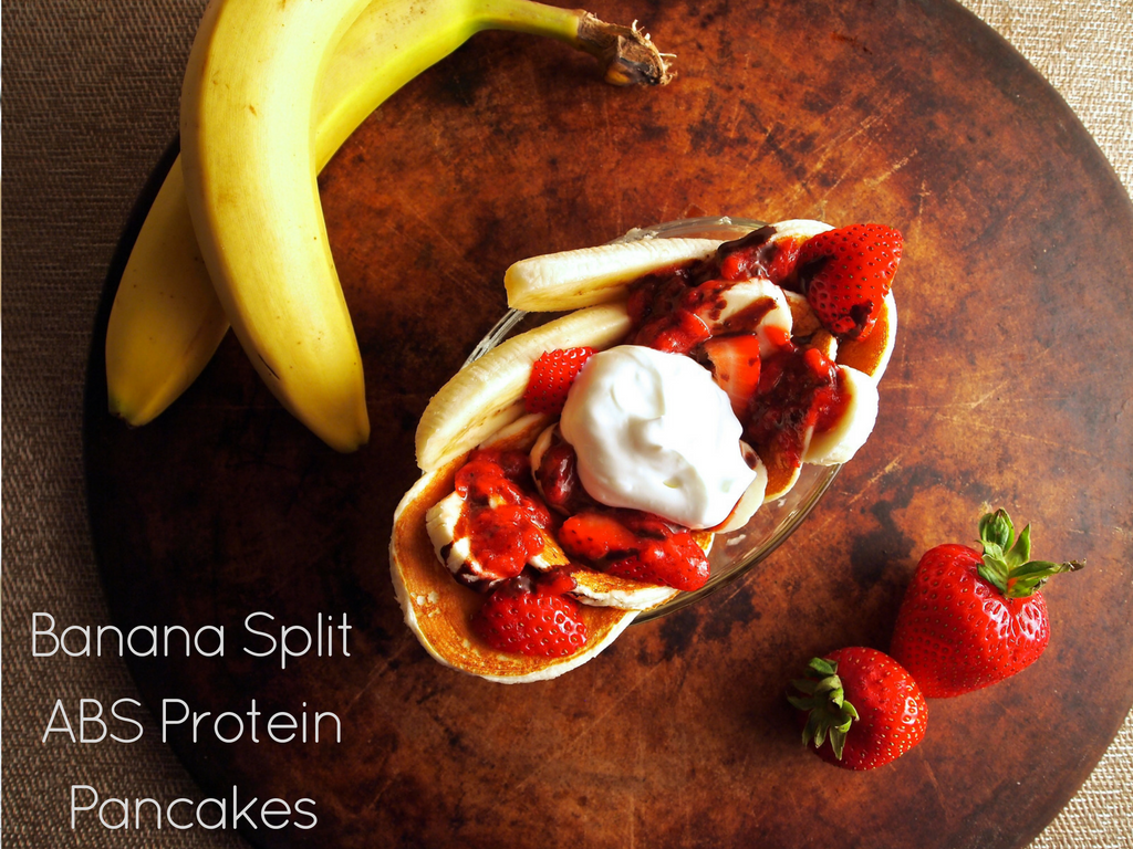 Banana Split ABS Protein Pancakes