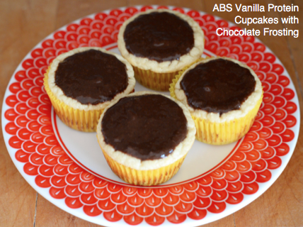 ABS Vanilla Protein Cupcakes with Chocolate Frosting