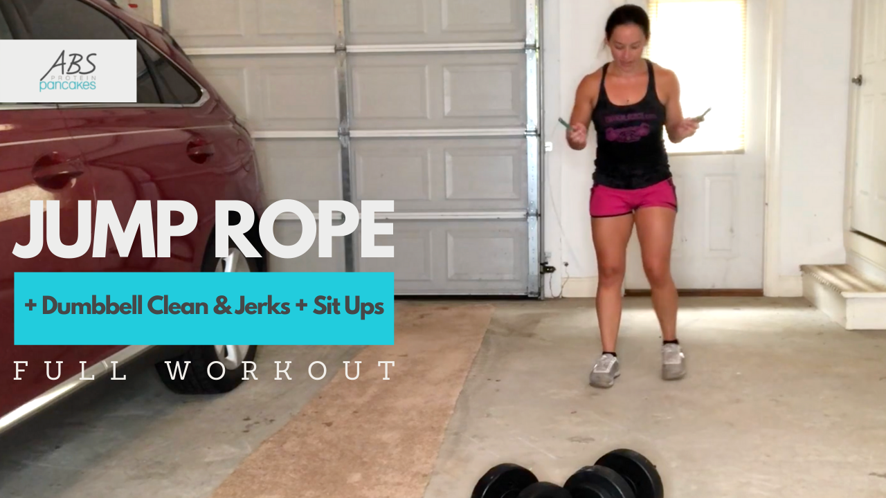 Core Workout: Jump Rope + Dumbbell Clean & Jerks + Sit Ups