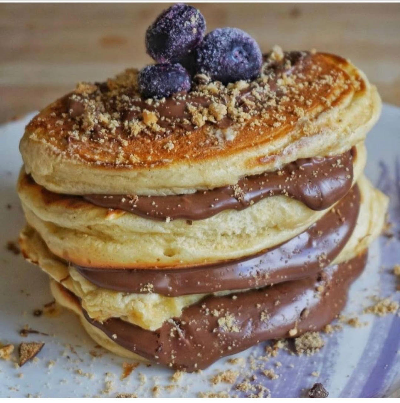 Blueberry Cupcake Protein Pancakes